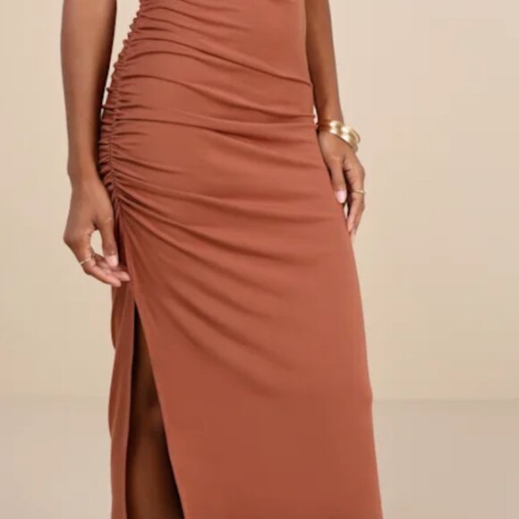 Elevated Presence Sleeveless Ruched Funnel Neck Midi Dress -NWT! - Picture 4 of 11